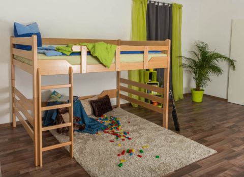 Bunk bed ' Easy Premium Line ® ' K15/n, solid beech wood natural, convertible - lying area: 160 x 190 cm