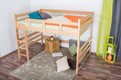 Adult bunk bed ' Easy Premium Line ® ' K15/n, solid beech wood natural, convertible - Lying area: 120 x 190 cm