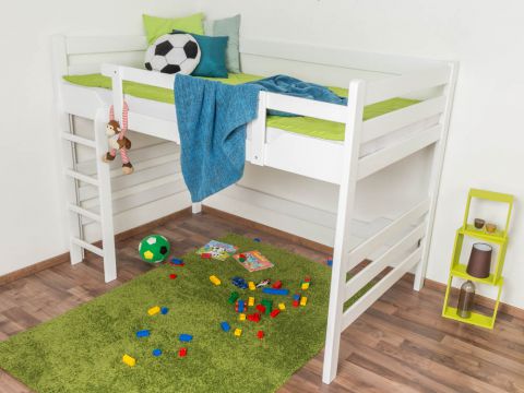 Bunk bed ' Easy Premium Line ® ' K15/n, solid beech wood white lacquered, convertible - lying area: 120 x 200 cm