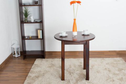 Side Table 003, pine wood, solid, nut finish - H75 cm - Ø70 cm 