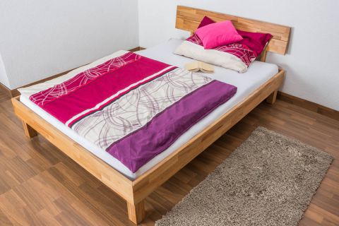 Youth bed Wooden Nature 01, heartwood beech wood, oiled, solid - 140 x 200 cm