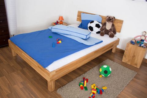 Youth bed Wooden Nature 02, oak wood, oiled, solid - 120 x 200 cm
