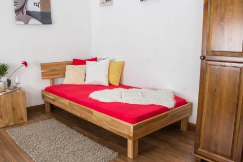 Youth bed Wooden Nature 03, solid oak wood, oiled, solid - 100 x 200 cm