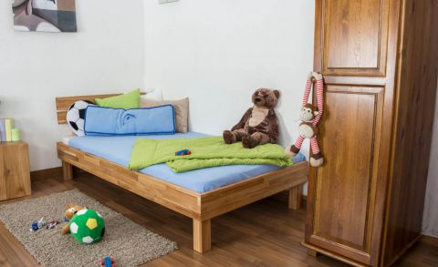 Youth bed Wooden Nature 03, oak wood, oiled, solid - 90 x 200 cm