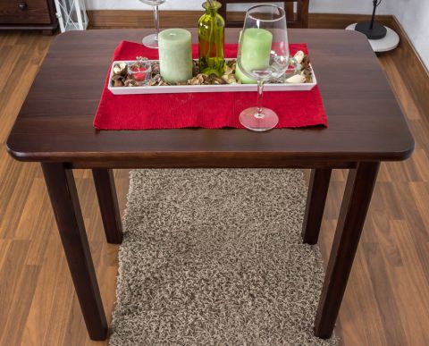 Dining Table 001, solid pine wood, nut-brown finish - H75 x W80 x D50 cm