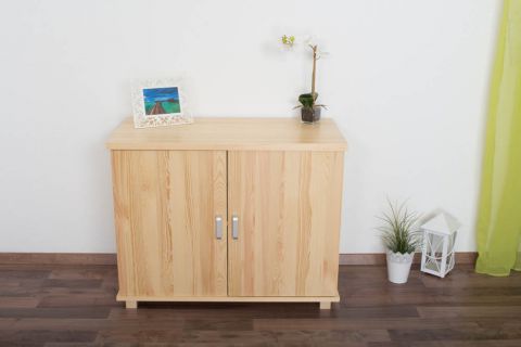 2 Door Storage Cabinet Columba 18, solid pine wood, clearly varnished - H79 x W100 x D50 cm