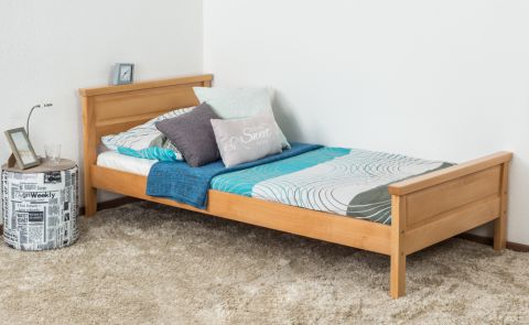 Single bed/guest bed Wooden Nature 141 Solid Beech natural - 90 x 200 cm (W x D)
