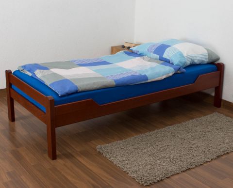 Children's bed / Youth bed "Easy Premium Line" K1/1n, solid beech wood, cherry coloured - 90 x 190 cm