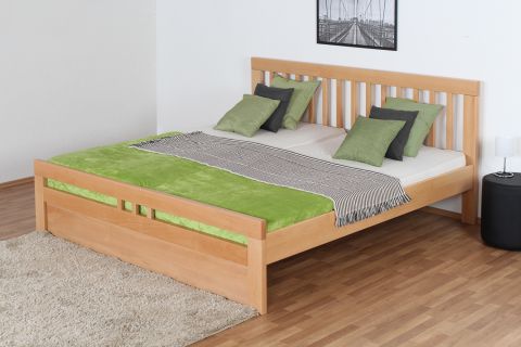 Double bed ' Easy Premium Line ® ' K8 incl. 1 cover panel, 200 x 200 cm Beech solid wood Natural 