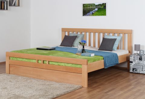 Youth bed ' Easy Premium Line ® ' K8 incl. 1 cover panel, 200 x 200 cm Beech solid wood Natural