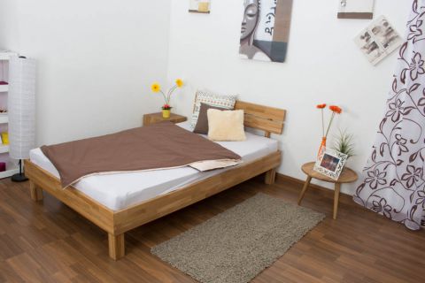 Youth bed Wooden Nature 03, oak wood, oiled, solid - 120 x 200 cm
