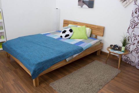 Platform bed / Solid wood bed Wooden Nature 01, oak wood, oiled - 160 x 200 cm