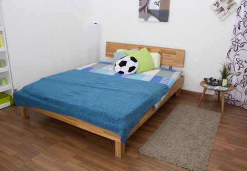 Youth bed Wooden Nature 02, solid oak wood, oiled - 160 x 200 cm
