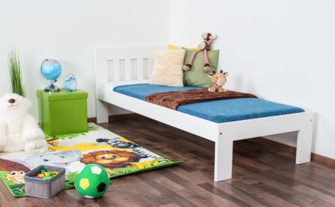 Kid/Youth Pine solid wood white 76, incl. Slat Grate - 80 x 200 cm (W x L)