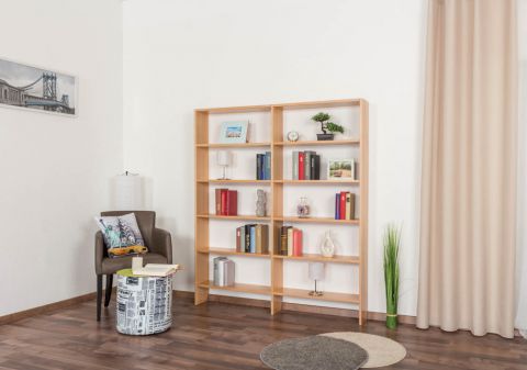Shelf "Easy Furniture" S13, solid Natural beech wood - 167 x 146 x 20 cm (h x w x d)