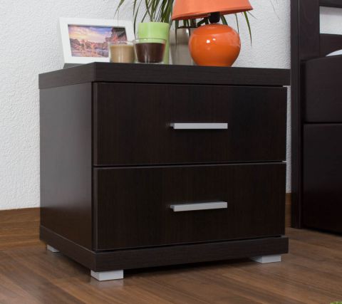 Bedside table "Easy Furniture" N2, Chocolate Brown lacquered