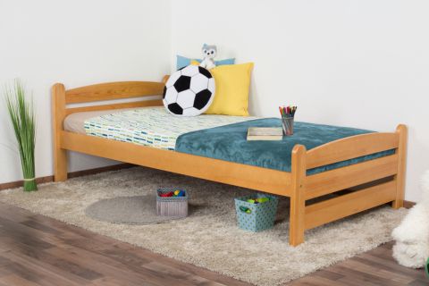 Kid/youth bed Pine solid wood Alder color 84, incl. slat grate - 100 x 200 cm