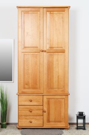 Cabinet solid pine wood wood wood wood wood Natural Alder colors 40 - Measurements: 193 x 80 x 42 cm (H x W x D)