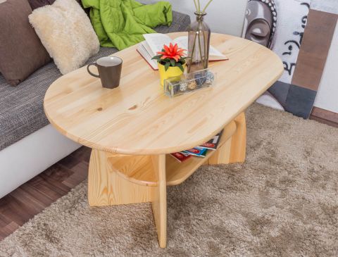 Coffee table solid, natural pine wood  006 – Dimensions 60 x 115 x 70 cm (H x B x T)