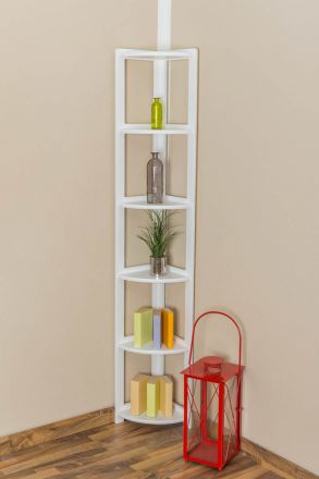 Shelf solid pine wood, White lacquered Junco 59 - size 200 x 40 x 30 cm
