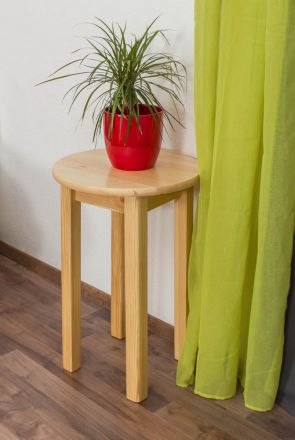 Side Table 003, pine wood, solid, clearly varnished - H75 - Ø50 cm 