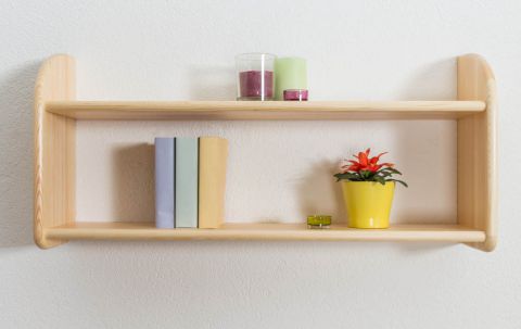 Wall shelf solid, natural pine wood 014 - Dimensions 41 x 90 x 20 cm (H x B x T)