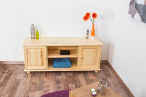 TV-cabinet solid, natural pine wood 001 - Dimensions 55 x 136 x 47 cm  (H x W x D)