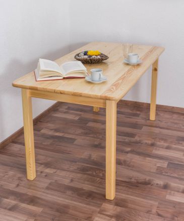 Dining Table 001, solid pine wood, clearly varnished  - H75 x W150 x D75 cm