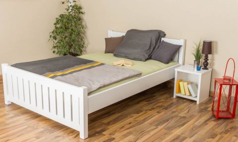 Single bed / Day bed solid, natural pine wood 65, includes slatted frame - Dimensions 140 x 200 cm