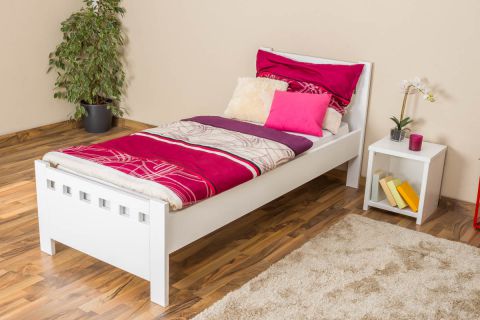 Single bed / Day bed solid, natural pine wood 68, includes slatted frame - Dimensions 80 x 200 cm