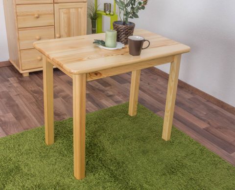 Dining Table 001, solid pine wood, clearly varnished - H75 x W90 x D55 cm 