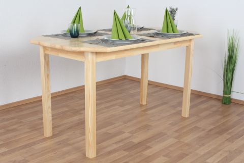 Dining Table Junco 230A, solid pine wood, clear finish -  H75 x W75 x L140 cm