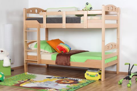 Bunk bed "Easy Premium Line" K11/n, solid beech wood, clearly varnished, convertible - 90 x 190 cm