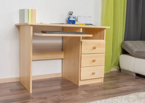 Desk solid, natural pine wood Junco 189 - Dimensions 75 x 110 x 55 cm
