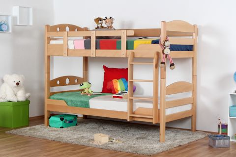 Bunk bed "Easy Premium Line" K10/n, solid beech wood, clearly varnished, convertible - 90 x 190 cm