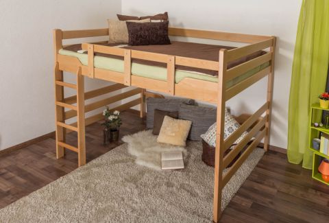 Adult bunk bed ' Easy Premium Line ® ' K15/n, solid beech wood natural, convertible - lying area: 160 x 200 cm