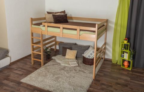 Adults bunk bed ' Easy Premium Line ® ' K15/n, solid beech wood natural, convertible - lying area: 160 x 190 cm