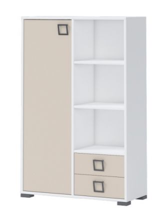 Dresser 26, Color: white/Cream - Dimensions: 134 x 86 x 37 cm (H x W x D)
