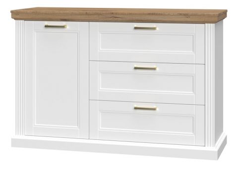 Chest of drawers Lotofaga 19, Colour: White / Walnut - 91 x 138 x 48 cm (H x W x D)