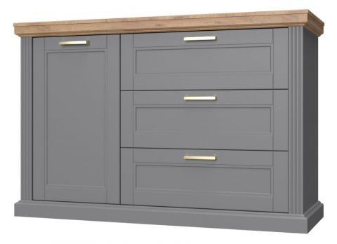 Chest of drawers Lotofaga 19, Colour: Grey / Walnut - 91 x 138 x 48 cm (H x W x D)