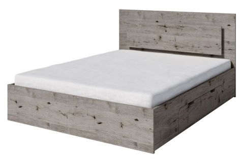 Double bed Kamatero 03, Colour: Oak- Lying area: 160 x 200 cm (W x L)
