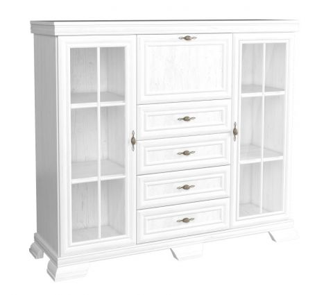 Display cabinet Sentis 11, Colour: Pine White - 136 x 158 x 46 cm (H x W x D)