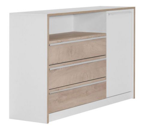 Chest of drawers Cerdanyola 10, Colour: Oak / White - Measurements: 91 x 148 x 40 cm (H x W x D)