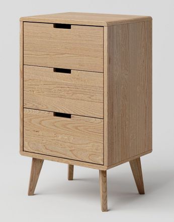 Chest of drawers solid Oak Natural Aurornis 28 - Measurements: 84 x 50 x 40 cm (H x W x D)