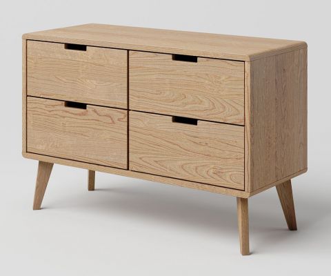 Chest of drawers solid Oak Natural Aurornis 34 - Measurements: 64 x 96 x 40 cm (H x W x D)