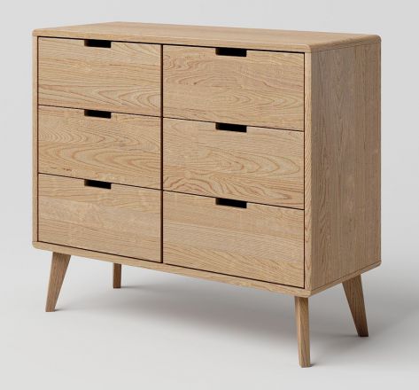 Chest of drawers solid Oak Natural Aurornis 35 - Measurements: 84 x 96 x 40 cm (H x W x D)