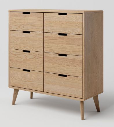 Chest of drawers solid Oak Natural Aurornis 36 - Measurements: 104 x 96 x 40 cm (H x W x D)