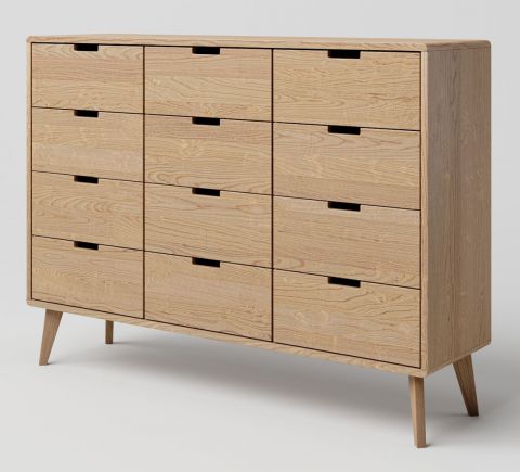 Chest of drawers solid Oak Natural Aurornis 41 - Measurements: 104 x 142 x 40 cm (H x W x D)
