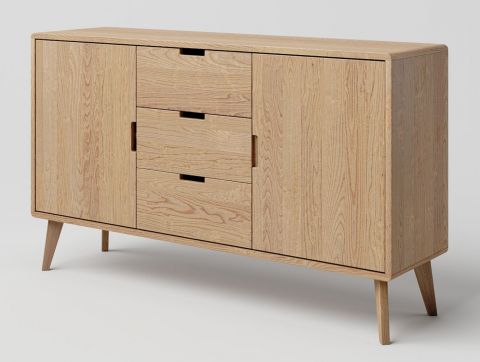 Chest of drawers solid Oak Natural Aurornis 45 - Measurements: 84 x 142 x 40 cm (H x W x D)