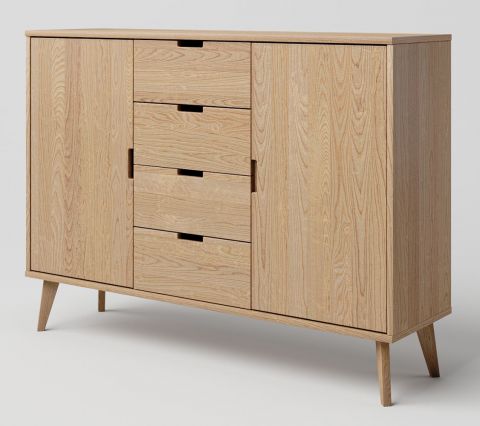 Chest of drawers solid Oak Natural Aurornis 46 - Measurements: 104 x 142 x 40 cm (H x W x D)